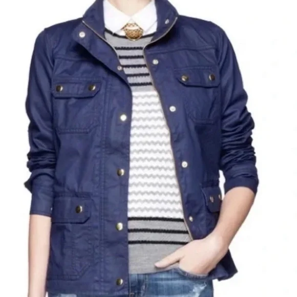 J. Crew Women's Deep Blue Utility Weighted Jacket - Picture 5 of 7